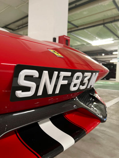 3D Gloss White Number Plate  [LTA COMPLIANT]