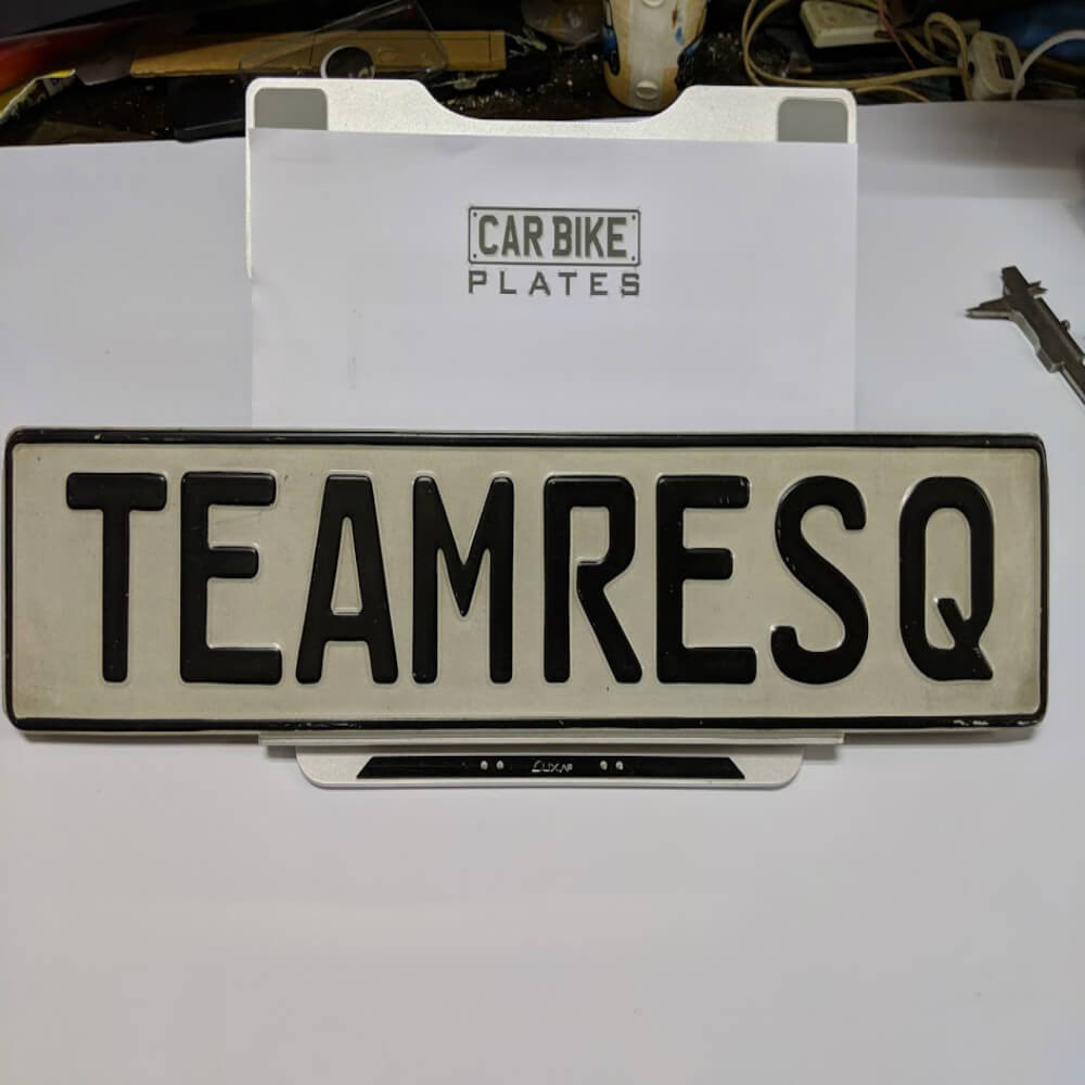 Embossed Number Plate White/Yellow [LTA COMPLIANT]