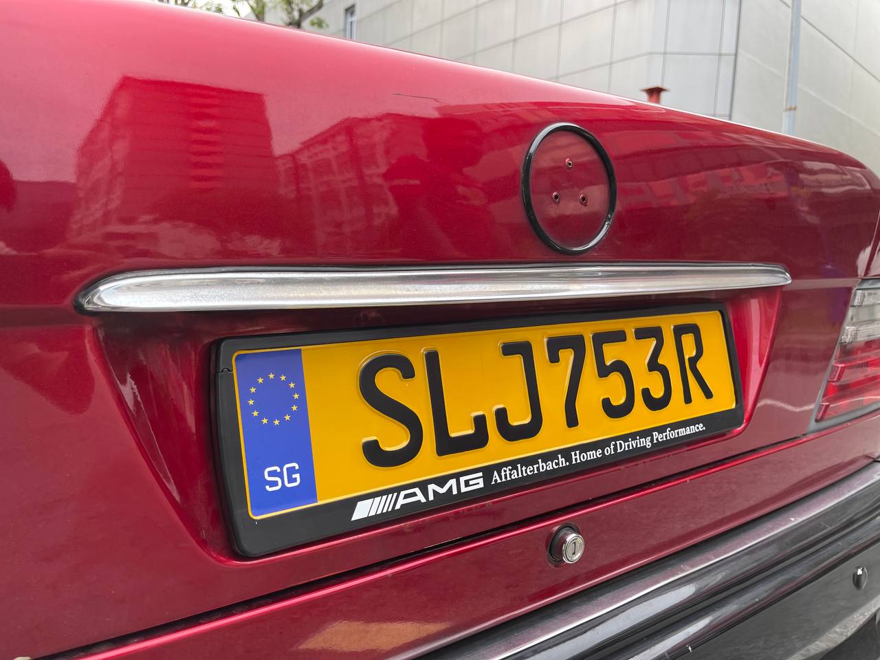 Euro Font Embossed Number Plate White/Yellow [LTA NON COMPLIANT]