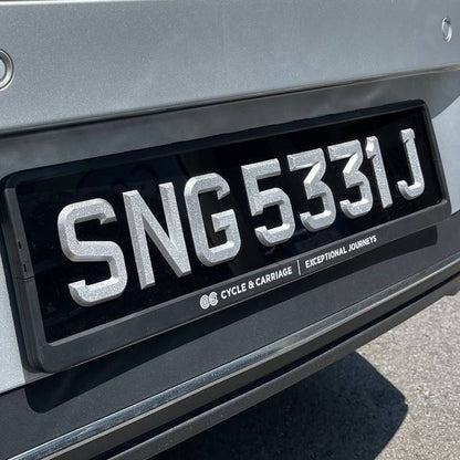3D Metallic Silver Number Plate  [LTA COMPLIANT]