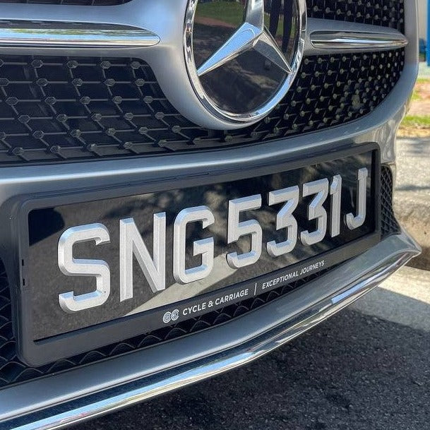 3D Metallic Silver Number Plate [LTA COMPLIANT] – CarBikePlates
