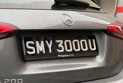 3D Metallic Silver Number Plate  [LTA COMPLIANT]