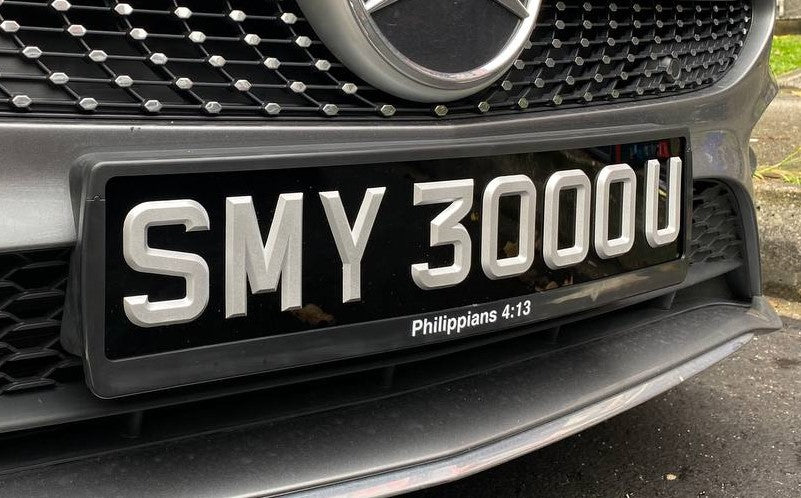 3D Metallic Silver Number Plate  [LTA COMPLIANT]