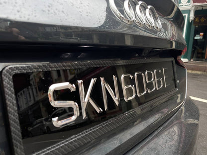 Laser Cut Number Plate - Silver Chrome [LTA NON-COMPLIANT]